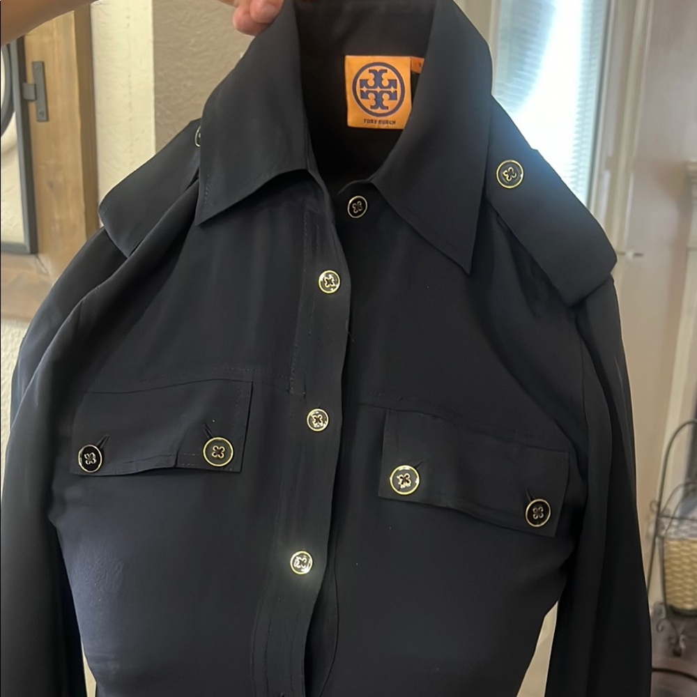 Tory Burch Black Button-Down Blazer - image 1